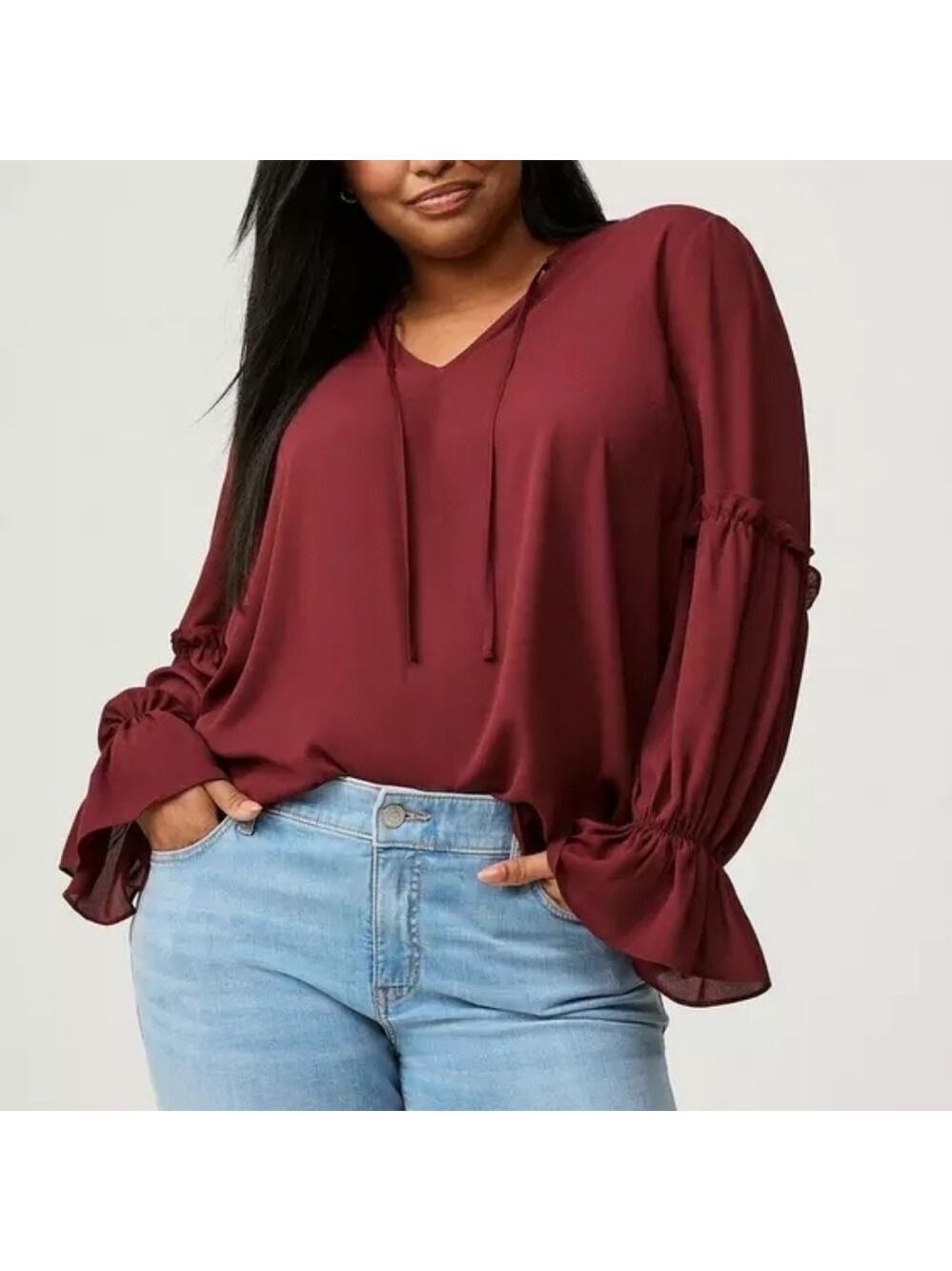 5X • Torrid • Ruffle Long Sleeve Blouse